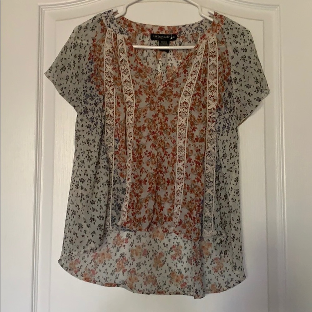 Chiffon Floral Babydoll Top